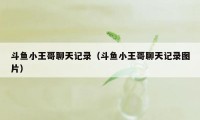 斗鱼小王哥聊天记录（斗鱼小王哥聊天记录图片）