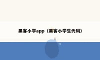 黑客小学app（黑客小学生代码）