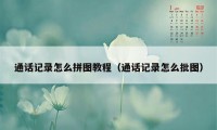 通话记录怎么拼图教程（通话记录怎么批图）