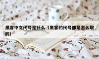 黑客中文代号是什么（黑客的代号都是怎么取的）