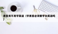 黑客用不用学英语（学黑客必须要学会英语吗）