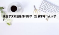 黑客学文科还是理科好学（当黑客考什么大学）