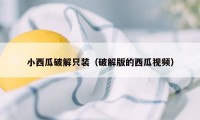 小西瓜破解只装（破解版的西瓜视频）