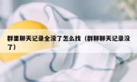 群里聊天记录全没了怎么找（群聊聊天记录没了）