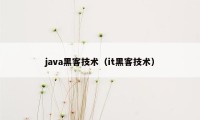 java黑客技术（it黑客技术）