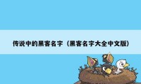 传说中的黑客名字（黑客名字大全中文版）