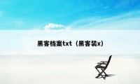 黑客档案txt（黑客装x）