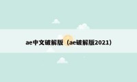 ae中文破解版（ae破解版2021）