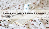 白帽黑客黑帽（白帽黑客黑帽黑客灰帽黑客有什么区别）