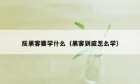 反黑客要学什么（黑客到底怎么学）