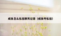 咸鱼怎么私信聊天记录（咸鱼咋私信）