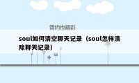 soul如何清空聊天记录（soul怎样清除聊天记录）