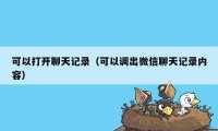 可以打开聊天记录（可以调出微信聊天记录内容）