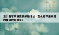 怎么看苹果设置的邮箱地址（怎么看苹果设置的邮箱地址信息）