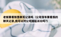 老板要看销售聊天记录吗（公司领导要看我的聊天记录,我可以对公司提起诉讼吗?）