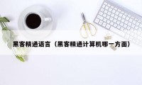 黑客精通语言（黑客精通计算机哪一方面）