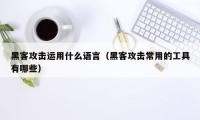 黑客攻击运用什么语言（黑客攻击常用的工具有哪些）