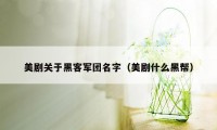 美剧关于黑客军团名字（美剧什么黑帮）