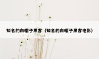 知名的白帽子黑客（知名的白帽子黑客电影）