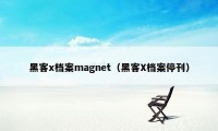 黑客x档案magnet（黑客X档案停刊）