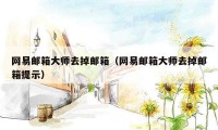 网易邮箱大师去掉邮箱（网易邮箱大师去掉邮箱提示）