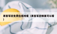 黑客军团免费在线观看（黑客军团哪里可以看）