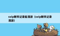 svip聊天记录能漫游（svip聊天记录漫游）