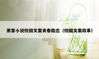 黑客小说校园文案青春励志（校园文案故事）