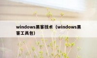 windows黑客技术（windows黑客工具包）