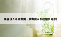 黑客侵入系统案例（黑客侵入系统案例分享）