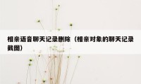 相亲语音聊天记录删除（相亲对象的聊天记录截图）