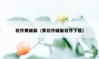 软件黄破解（黄软件破解软件下载）