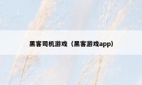 黑客司机游戏（黑客游戏app）