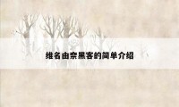 维名由奈黑客的简单介绍