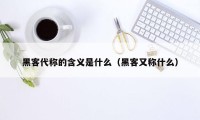 黑客代称的含义是什么（黑客又称什么）