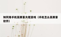 如何用手机装黑客大佬游戏（手机怎么装黑客软件）