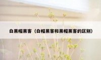 白黑帽黑客（白帽黑客和黑帽黑客的区别）