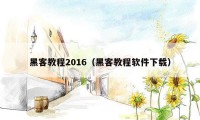 黑客教程2016（黑客教程软件下载）