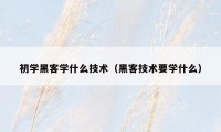 初学黑客学什么技术（黑客技术要学什么）