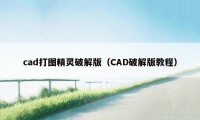 cad打图精灵破解版（CAD破解版教程）