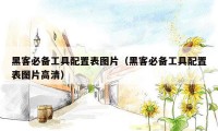 黑客必备工具配置表图片（黑客必备工具配置表图片高清）