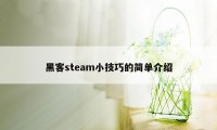 黑客steam小技巧的简单介绍