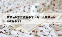 有的wfi怎么破解不了（为什么有的wlan破解不了）