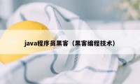 java程序员黑客（黑客编程技术）