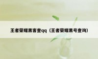 王者荣耀黑客查qq（王者荣耀黑号查询）