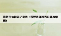 露营团体聊天记录表（露营团体聊天记录表模板）