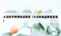 小浣熊平师傅应战黑客（小浣熊应战黑客答案）