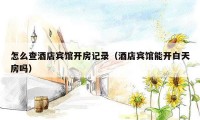 怎么查酒店宾馆开房记录（酒店宾馆能开白天房吗）
