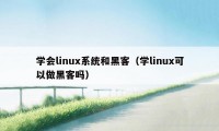 学会linux系统和黑客（学linux可以做黑客吗）