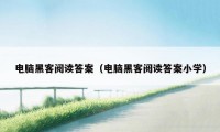 电脑黑客阅读答案（电脑黑客阅读答案小学）